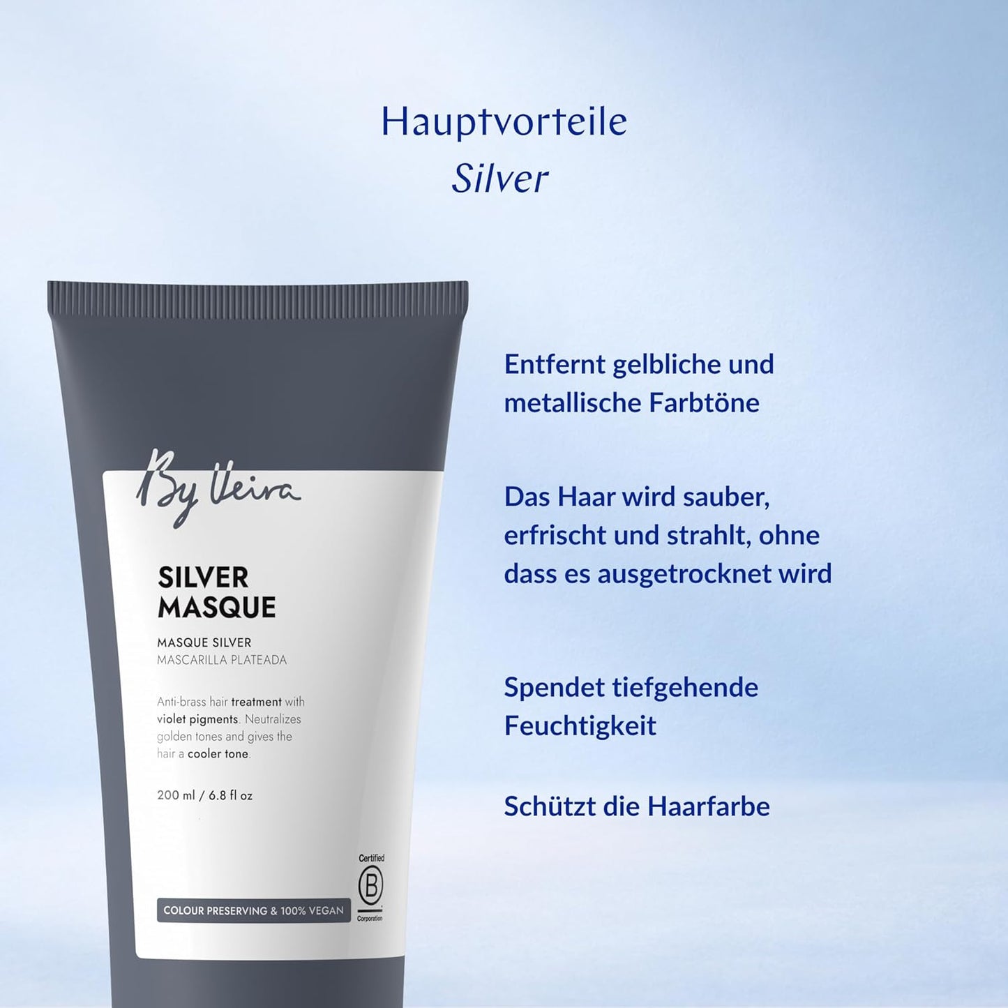 Silver Hair Mask - Violet Pigments for Anti-Brass & Cool Tones | 6.8 Fl Oz, Vegan & Sulfate-Free