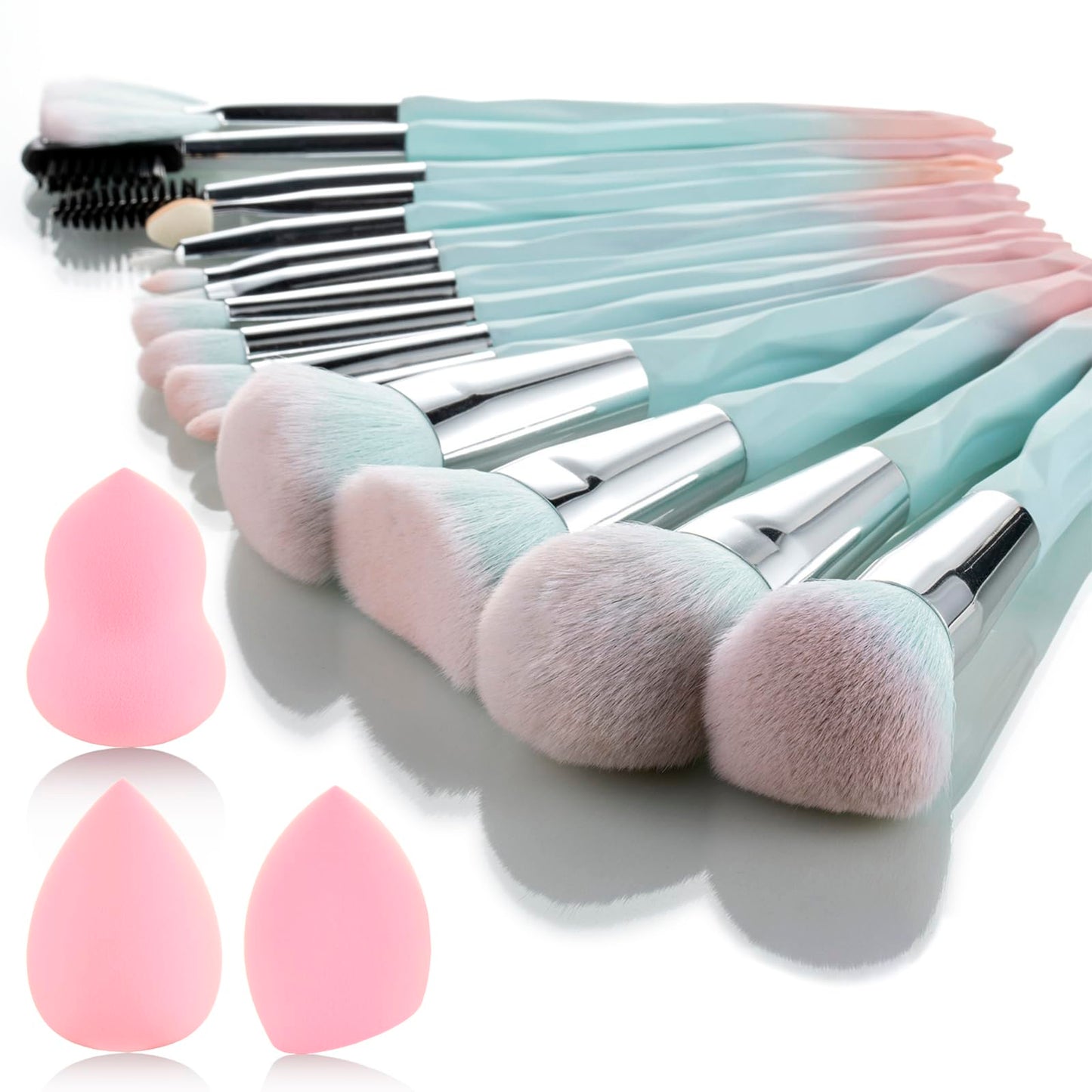 111 30Pcs Black makeup brushes and makeup sponges makeup tool set makeup brushes set natural synthetic eye shadow foundation make-up facial mixed powder blusher concealer eye makeup brush set