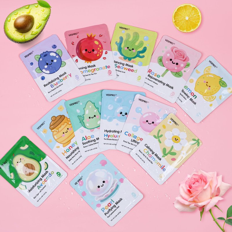 12 Pack Face Masks for Women, Hydrating & Moisturizing Facial Mask for Skincare, Bulk Sheet Mask Spa Party Supplies for Teen Girls, Birthday Gifts for Women, Sleepover Party, Skin Care Gifts for Mom