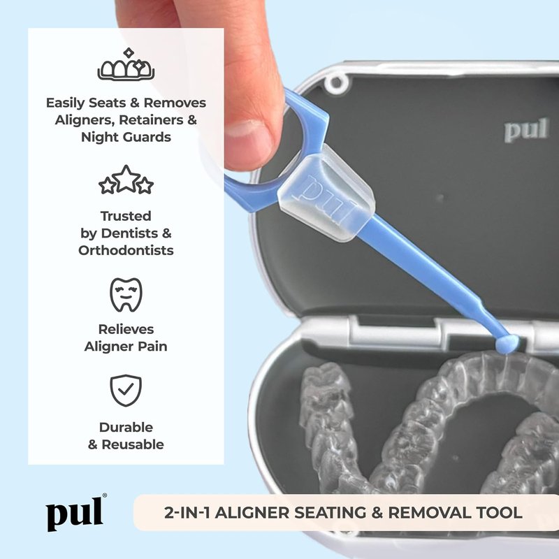 2-in-1 Invisalign Aligner Removal Tool & Chewies - Patented Design for Easy Removal | Pack of 4