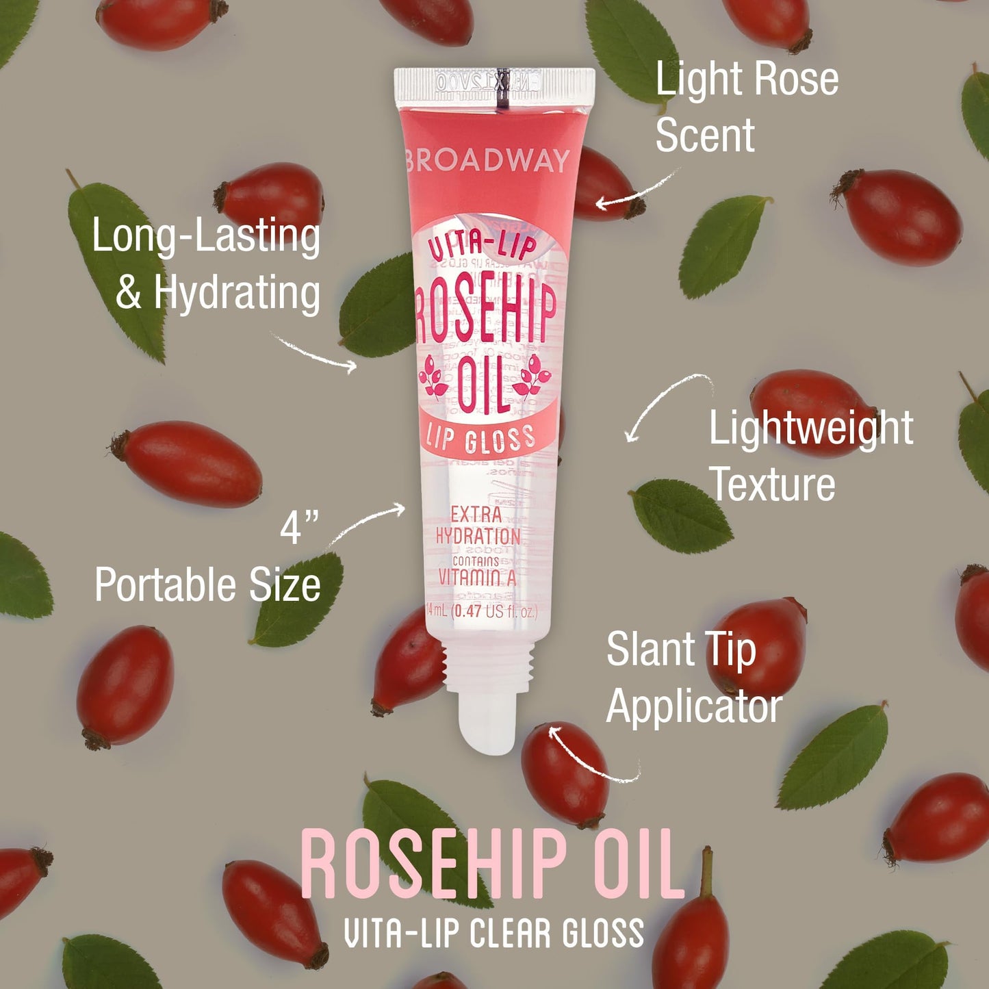 Ruby Kisses Broadway Vita-Lip Clear Lip Gloss (Rosehip Oil 6 Pack), Ultra-Hydrating & Soothing Formula with Vitamin Oils, High-Shine Non-Sticky Finish, Healing Glossy Lip Balm With Vitamin A