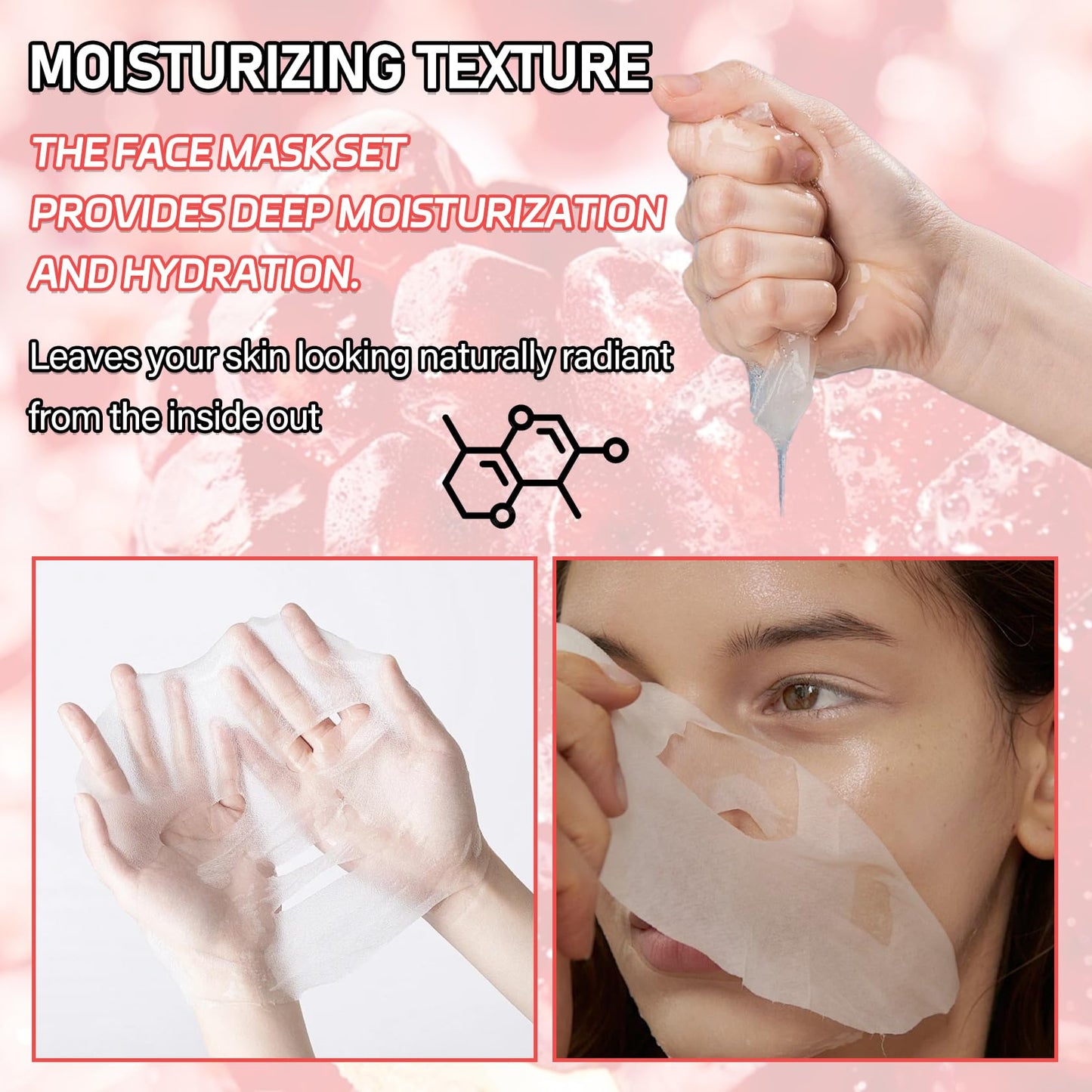 WYBLZPXZ 10 Pack Fruits Sheet Face Mask Skin Care Set,Deep Hydrating Facial Mask for All Skin Types,Mildness Long Lasting Moisturizing Face Masks Skincare for Men & Women
