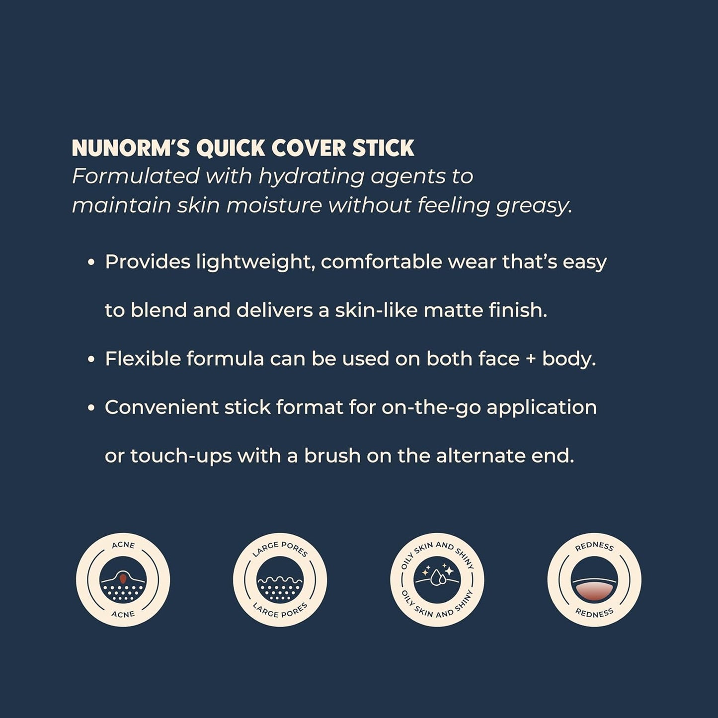 Foundation & Concealer Stick for Men - Full Coverage for Dark Circles & Blemishes | Non-Comedogenic 12-Beige