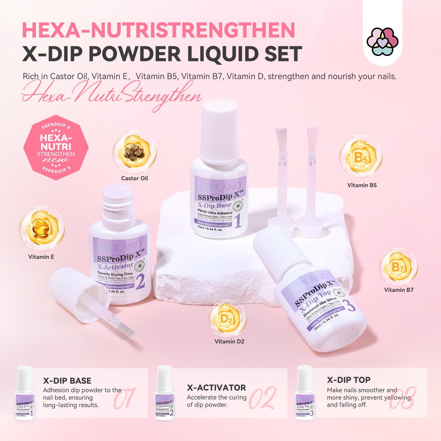 SAVILAND Dip Powder Nail Kit with Drill: 6 Color Winter Dip Nails Powder Starter Kit Pink Nude Glitter Clear with Liquid Set Base Top Activator French Manicure Beginner DIY Home Christmas Gift
