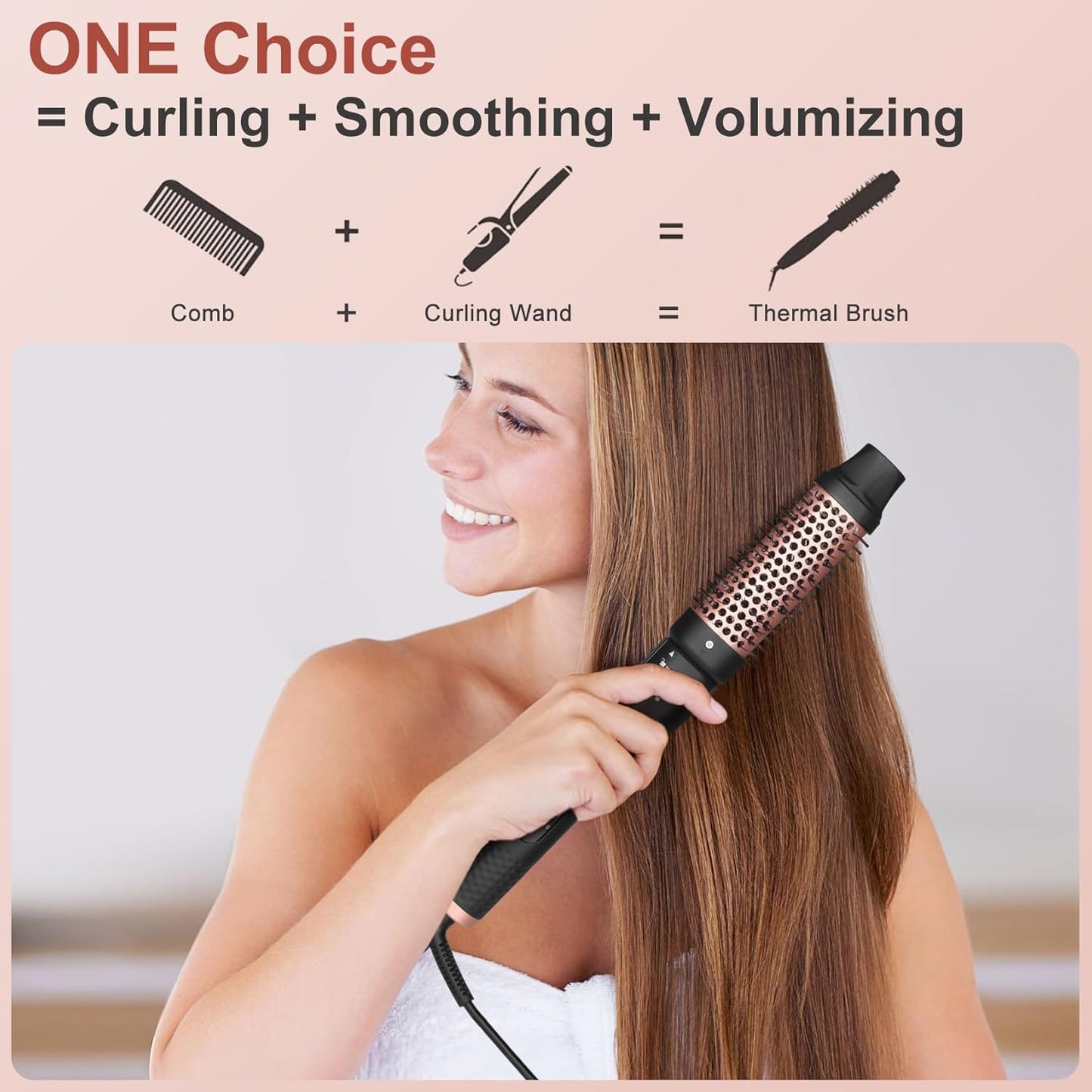 UNOBEY 5 in 1 Curling Iron Brush Set with Thermal Brush and 4 Interchangeable Ceramic Curling Wand(0.5”-1.25”), Fast Heating, Dual Voltage, Include Glove