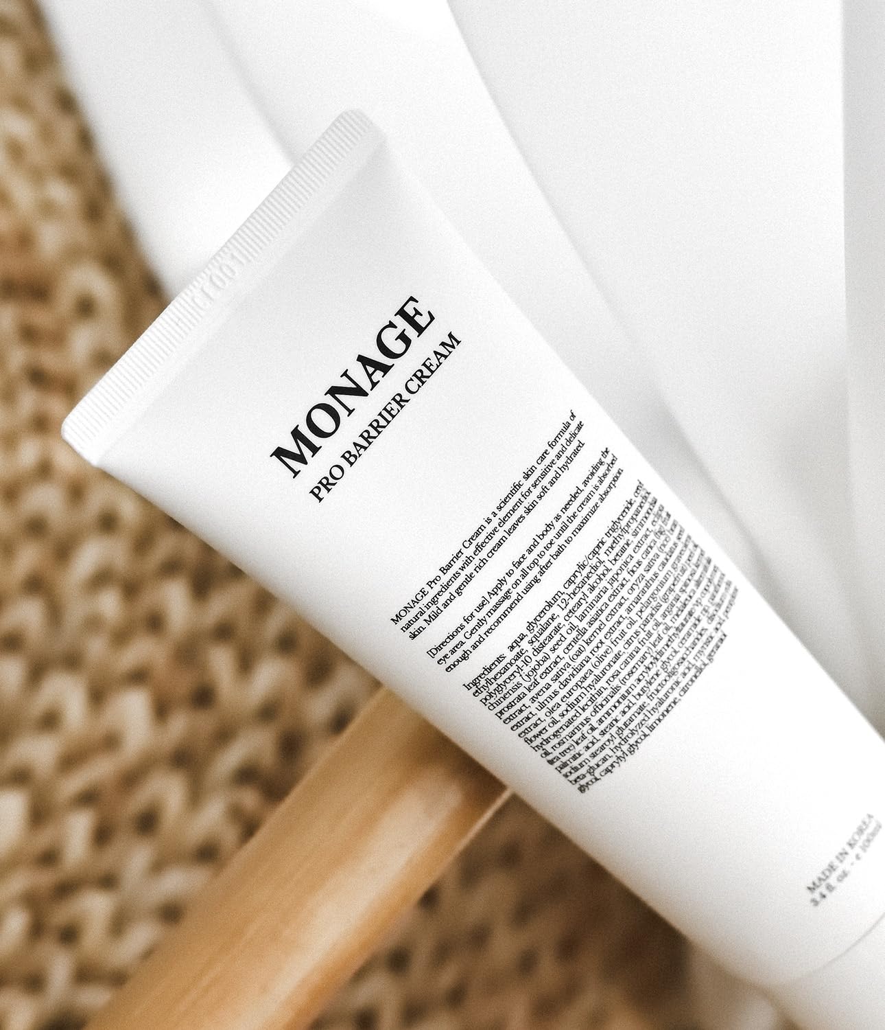 MONAGE Pro Barrier Cream, Korean Moisturizer Face Cream - Vegan, Hydration Boost, Gentle Formula, Soothing for Extremely Dry Skin, Nourishing, 3.4 fl oz (100ml)