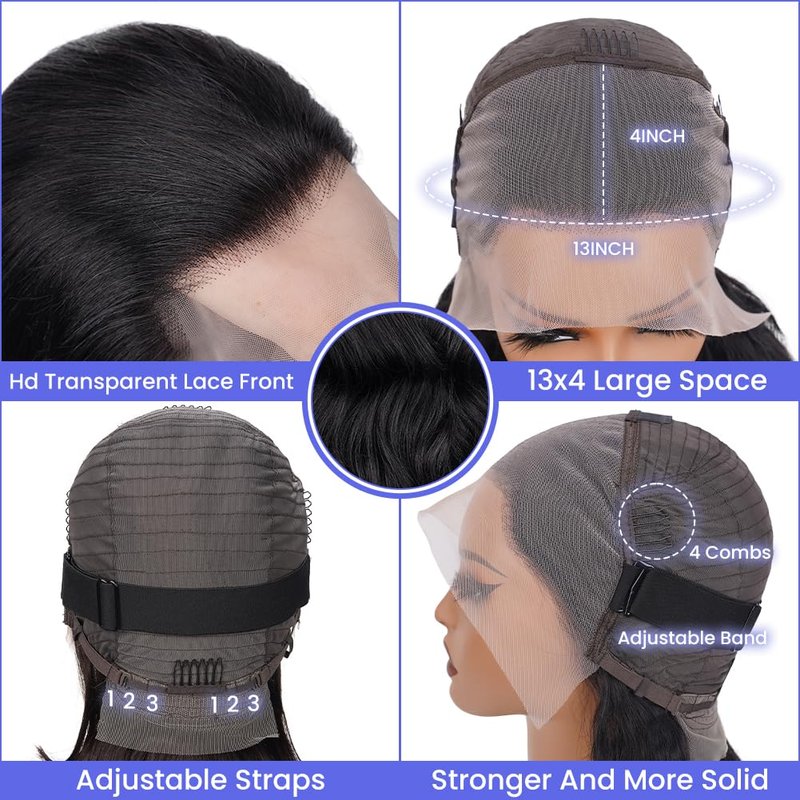 Human Hair Lace Front Wig - 13x4 Body Wave HD Transparent Lace | 180% Density, Pre-Plucked, 12 Inch Natural Color
