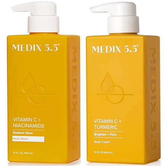 Vitamin C Body Wash & Lotion Set - Anti-Aging Skincare for Women & Men | 2-Pack