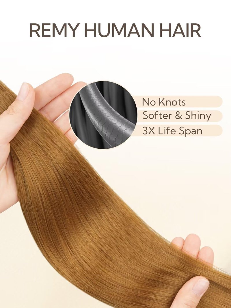 HOTBANANA Invisi Edge Tape in Hair Extensions Human Hair, 10inch 30g 10pcs Invisible & 10pcs Classic Auburn Ginger Seamless Tape in Hair Extensions Straight Injected