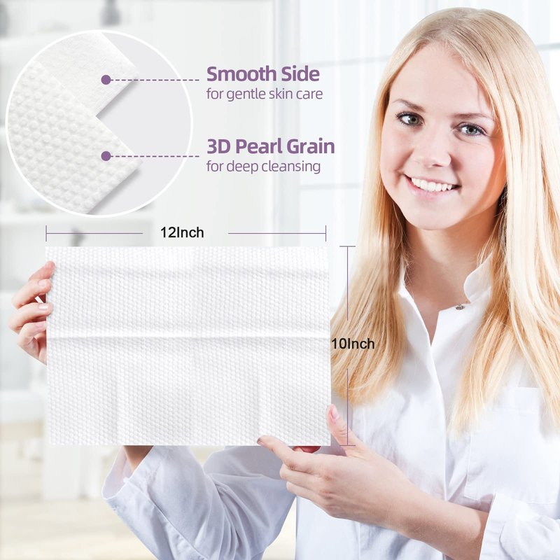 260 Count 4 PACK Disposable Face Towel, 100% Cotton Biodegradable Soft, Large Size 10"X 12"and Thick Disposable Clean Face Towels for Washing and Drying RUIJIU