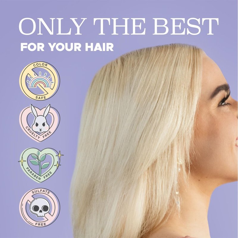 Luseta Purple Shampoo and Conditioner Set for Blonde, Gray - Color Treated Hair - Sulfate Free Paraben Free - Infused with Cocos Nucifera Oil for Curly and Damaged Hair - 2x16.9oz
