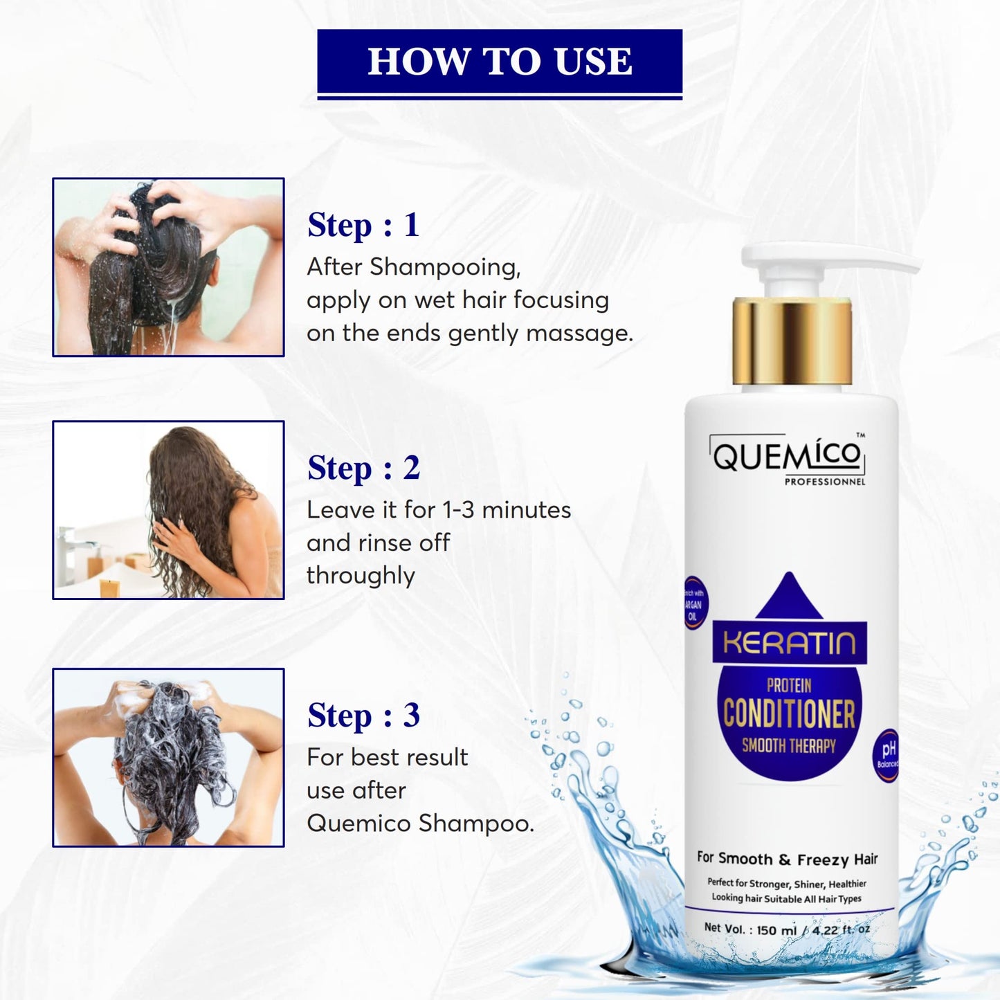 Keratin Shampoo and Conditioner Set with Hair Nourishing Serum - Silicone Free and Paraben Free - Keratin Treatment for Dry, Damaged, Curly & Frizzy Hair | Set of 3, 16.9 fl oz