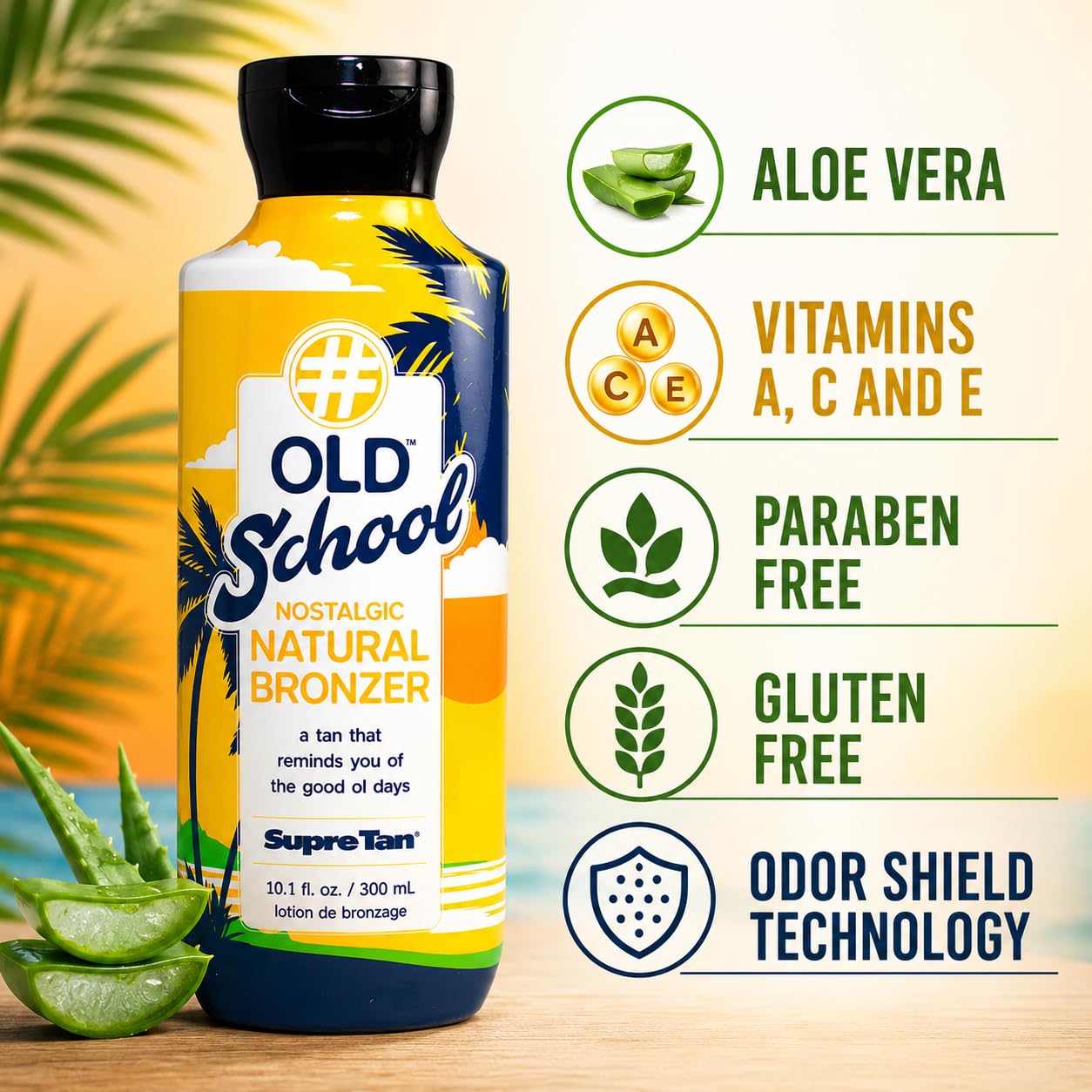 Natural Bronzer - Old School Nostalgic Formula | Paraben & Gluten Free, 10.1oz