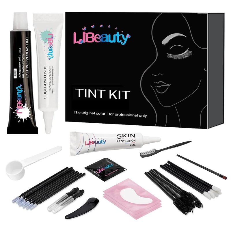 Libeauty Eyelash Color Kit - Black Volumizing Treatment for DIY Salon & Home Use | Natural Eyebrow Coloring