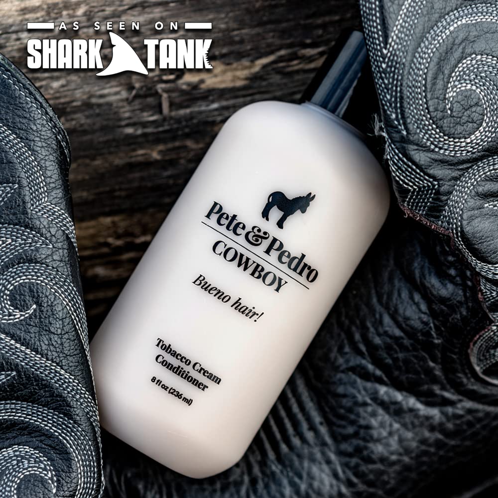 Pete & Pedro Bold & Cowboy Hair Care Daily Shampoo & Conditioner Set | Macho, Manly Bourbon& Tobacco Scent – Smells Incredible | Amazing Lather, Hydrates Hair | As Seen On Shark Tank, 8.5 oz. Each