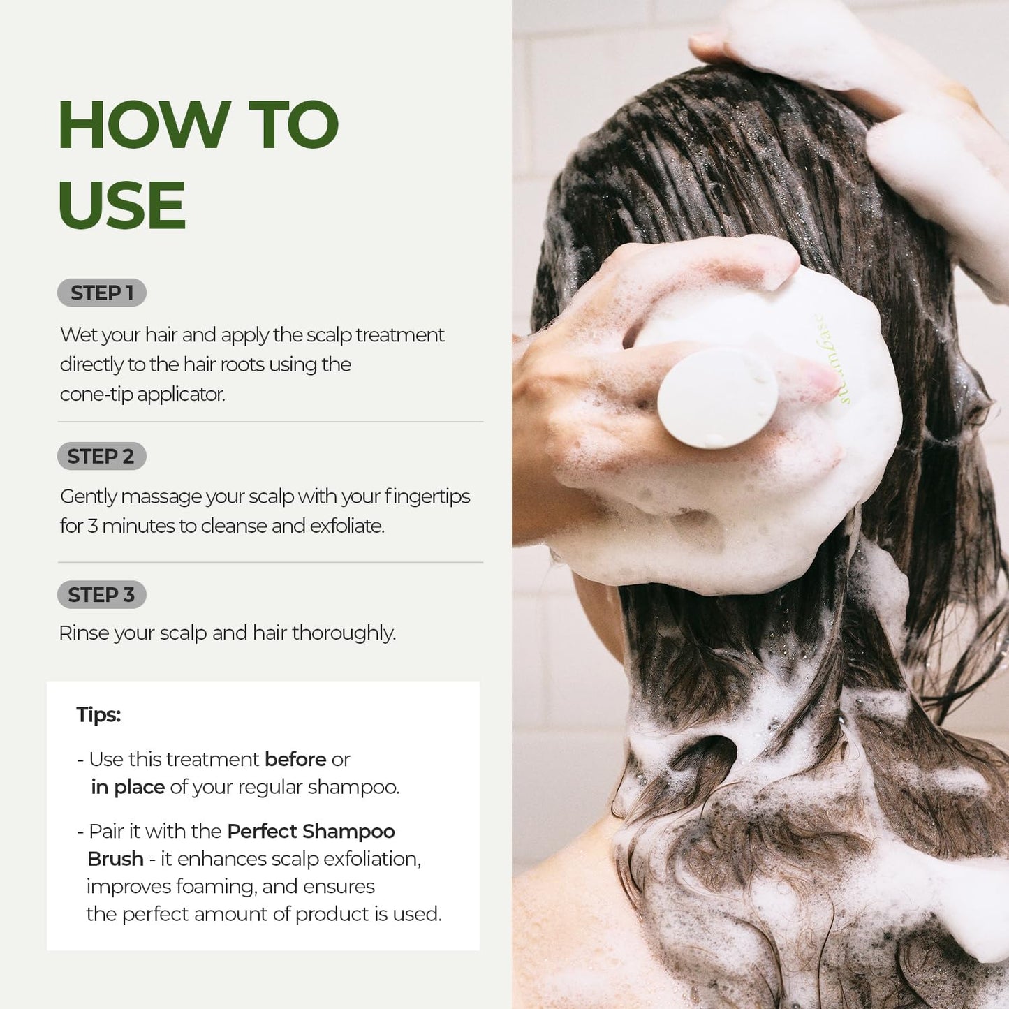 STEAMBASE Tea Tree Scalp Water Scaler | Exfoliator for Itchy Dry Flaky Scalp, Buildup Remover, Treatment for Excess Sebum Oily Greasy Hair | Korean Hair Care Products, Refill 16.9 fl oz
