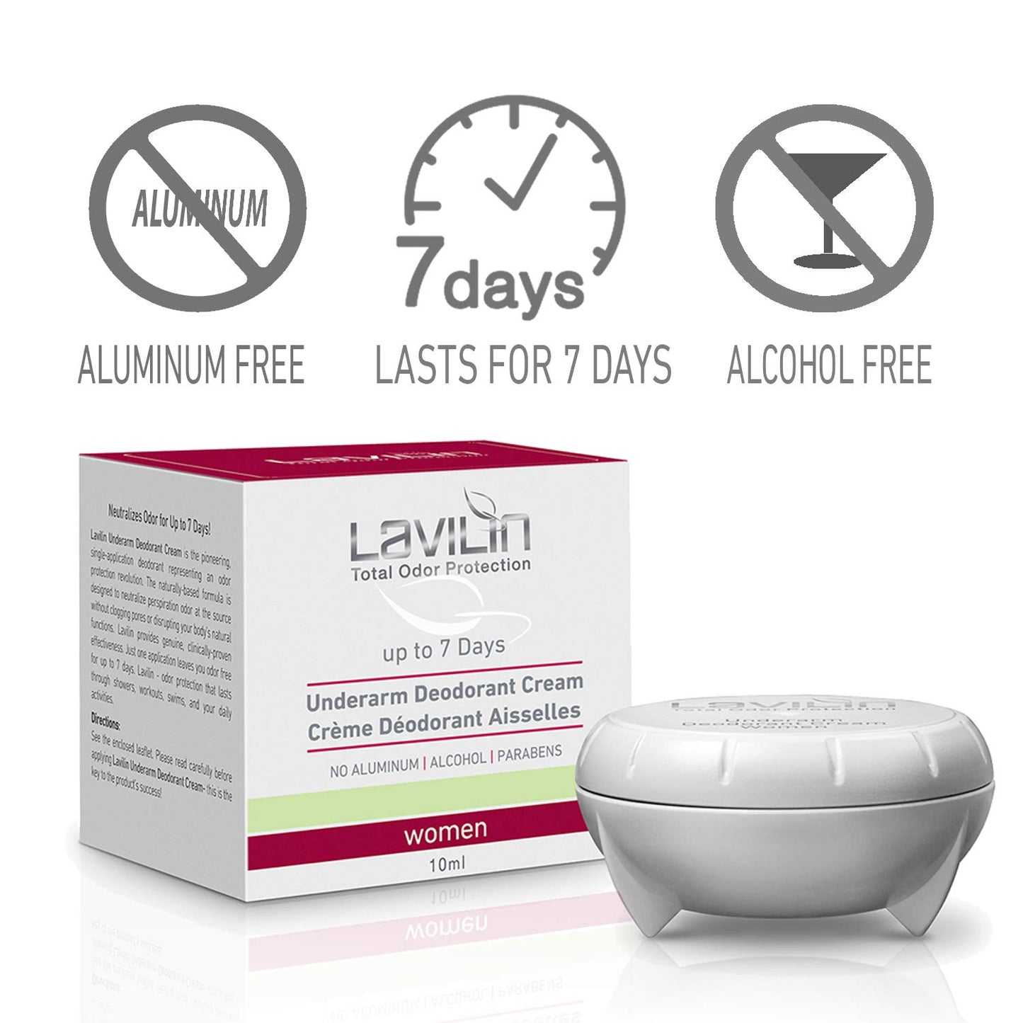 LAVILIN Underarm Deodorant Cream For Women - Up to 7-Days Protection – The Ultimate and Different Way to Prevent Unpleasant Odors – Alcohol, Paraben & Aluminum Free