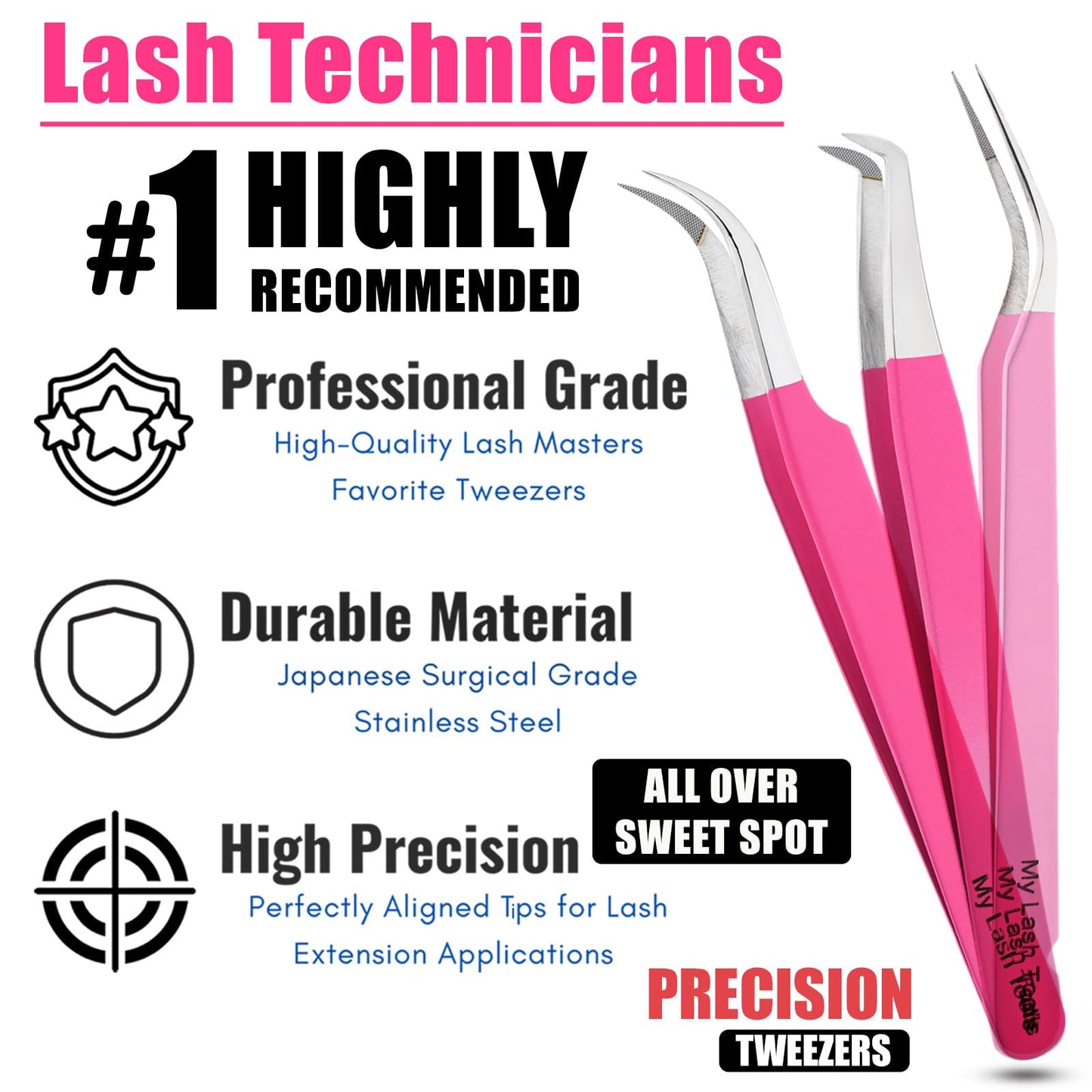 3pcs Micro Grip Lash Tweezers Set – Curved Classic, Boot Volume & Lightweight Isolation for Eyelash Extensions, Stainless Steel, Non-Slip, Professional Fiber Tip Tweezer Application Kit
