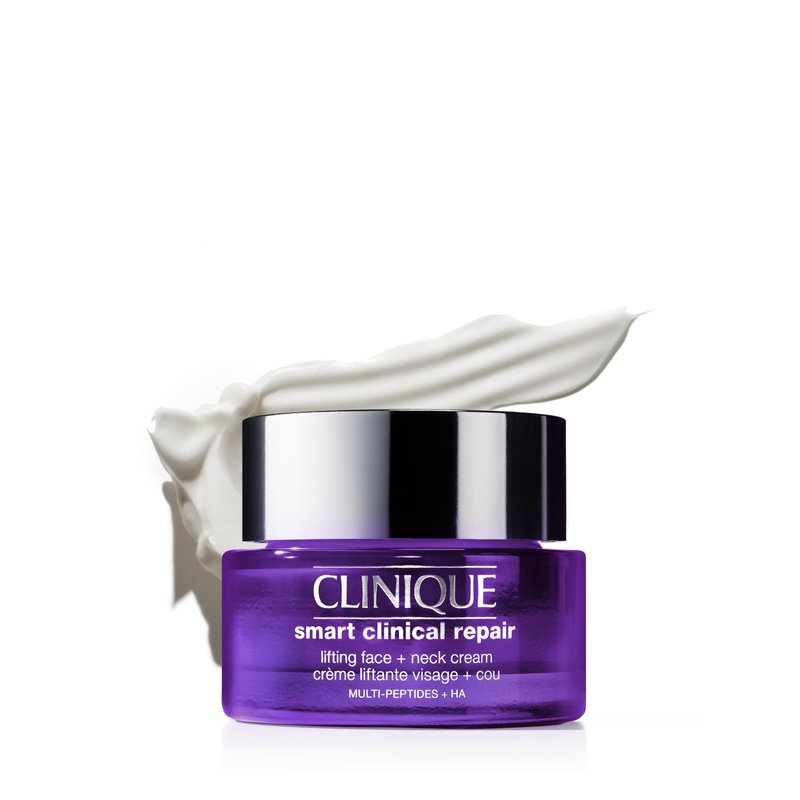 Clinique Smart Clinical Repair Anti Aging Lifting Face + Neck Cream with Peptides + Hyaluronic Acid For All Skin Types| Hydrating, 1.7 Fl Oz