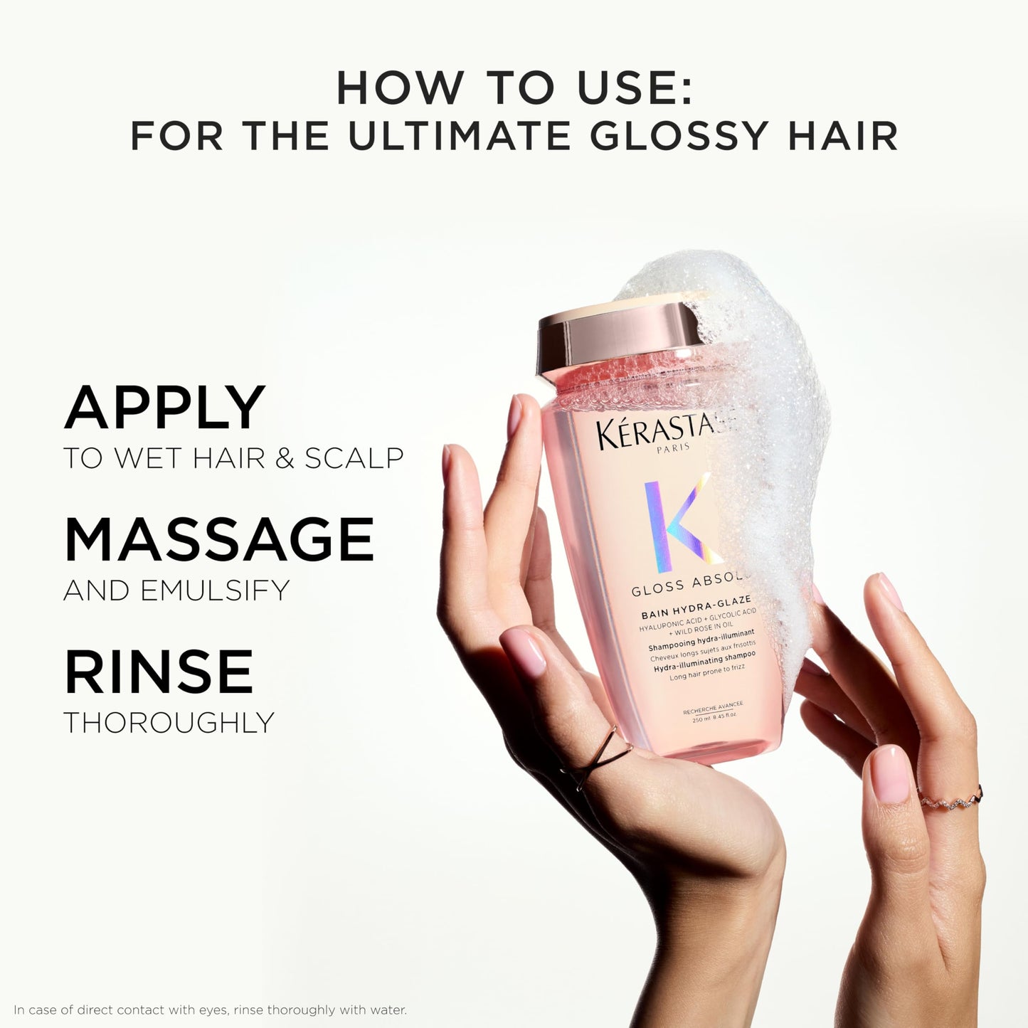 Kerastase Gloss Absolu High-Shine Anti-Frizz Shampoo - Cleanses & Reveals Ultimate Shine, for Glossy & Bouncy Hair, 8.45 Fl Oz