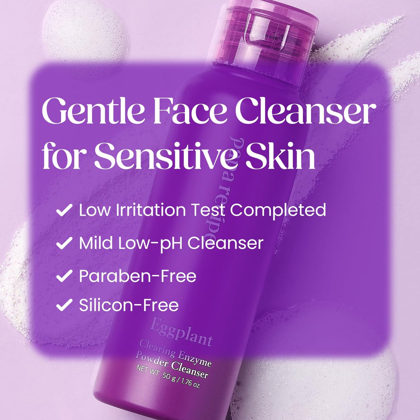 Papa Recipe Eggplant Enzyme Powder Cleanser (1.7oz/50g) – Travel-Friendly Korean Enzyme Powder-to-Foam Face Wash, Oil-Moisture Balance, Hydrating, Gentle Exfoliation, Smooth Texture & Pore Care