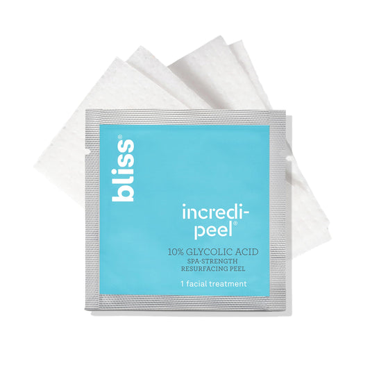 Bliss That's Incredi-peel Glycolic Resurfacing Pads - Single-Step Pads for Exfoliating & Brightening | Vegan | Fragrance-Free | Cruelty-Free | Paraben Free | 5 ct.