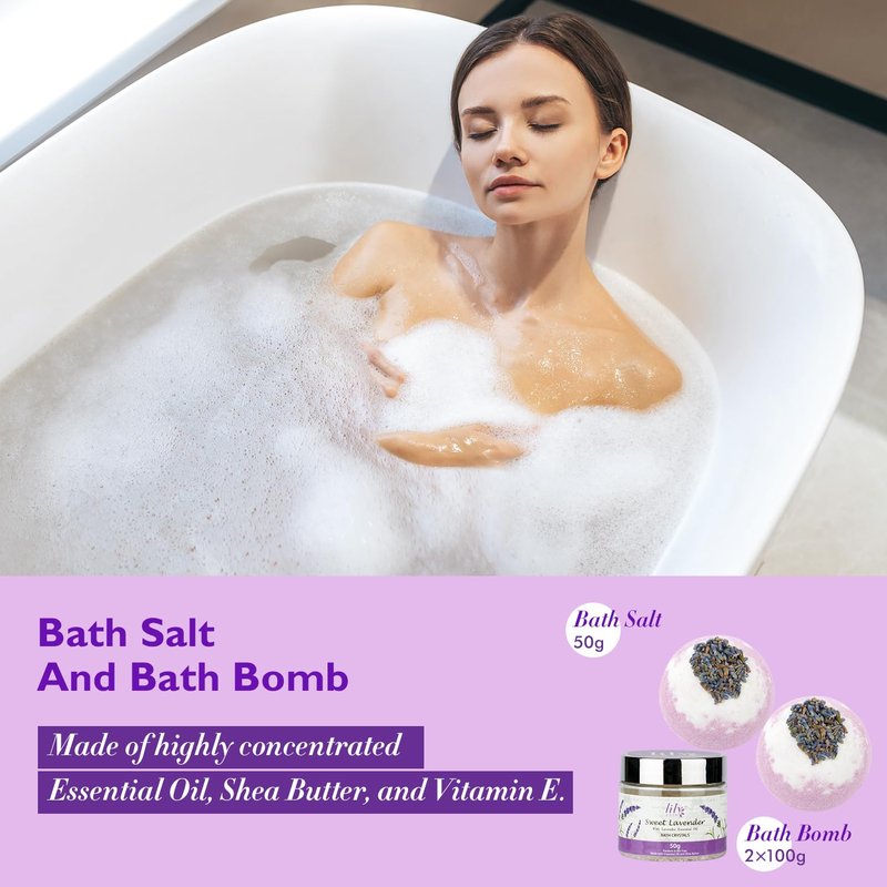 Mothers Day Gifts for Women - 18Piece Bath and Body Basket for Women Lavender Spa Gift Basket Set Bath Collection | Christmas, Birthday, Valentines Day Gift for Her, Perfect Spa Present for Mom