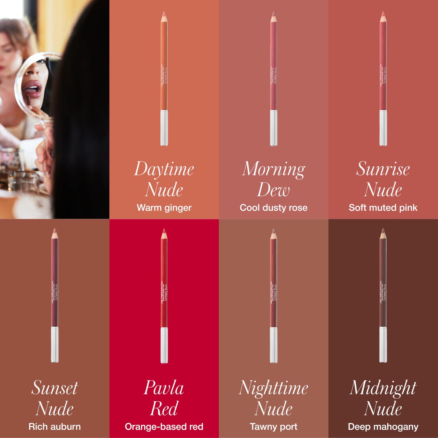 RMS Beauty Go Nude Lip Pencil Creamy Long-Lasting Lip Liner for Great Definition | Natural Matte Finish | Nourishing Hydrating Formula | One Size