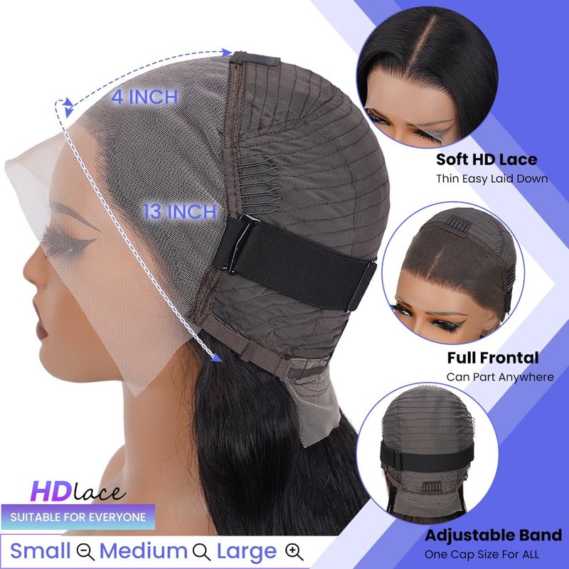 Human Hair Lace Front Wig - 13x4 Body Wave HD Transparent Lace | 180% Density, Pre-Plucked, 12 Inch Natural Color