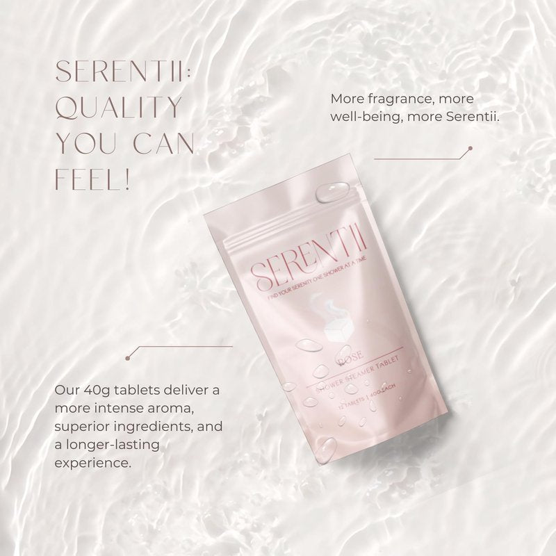 Serentii Shower Steamers Aromatherapy 12 Pack – Rose, Relaxation & Stress Relief, Self Care Gift, Spa Essentials, Birthday Gifts for Women & Men, Travel Must-Have