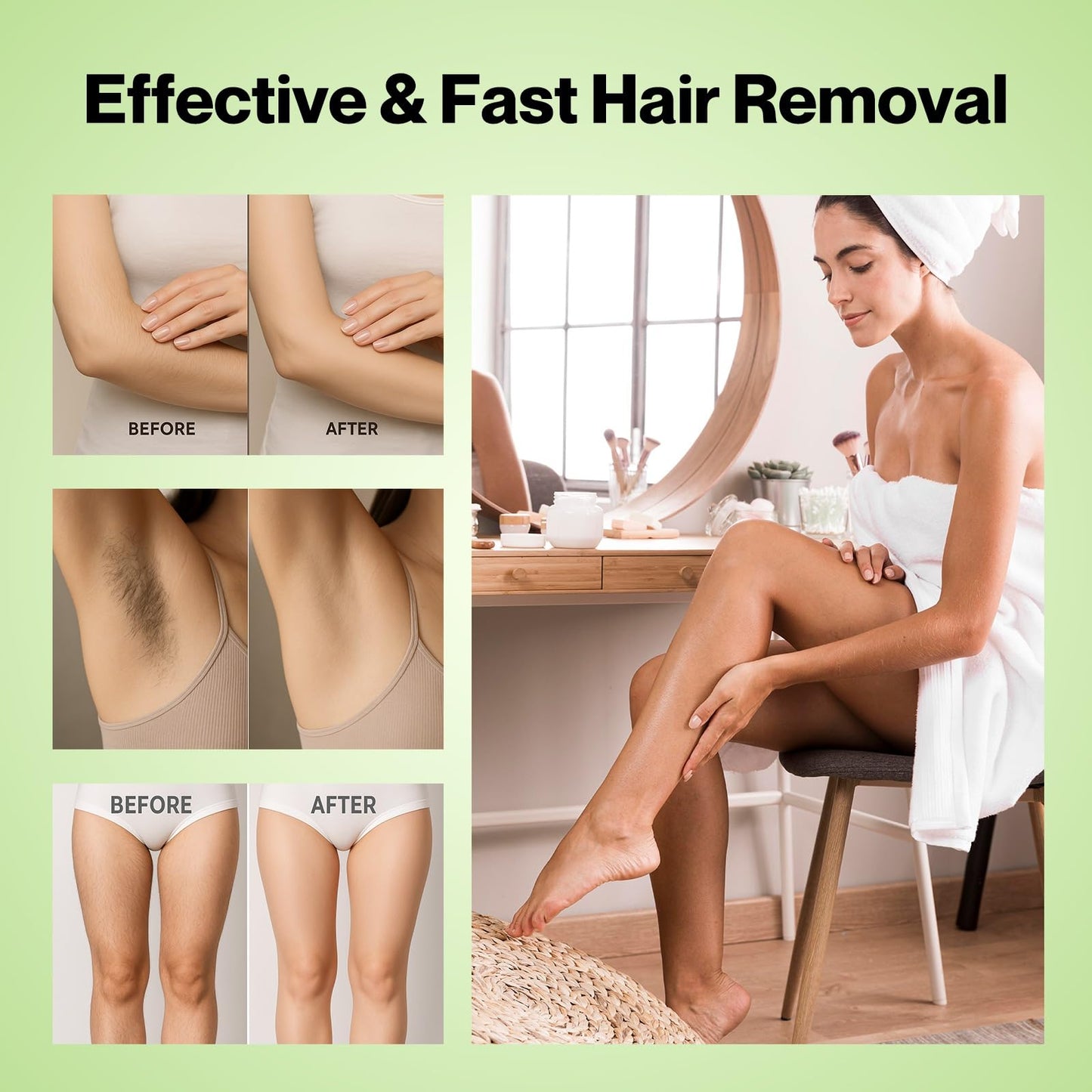 Waxers Roll on Wax Kit Aloe Vera Waxing Roller Depilatory for Women & Men Waxing Kit for Hair Removal for Larger Areas at Home with Heater & Strips