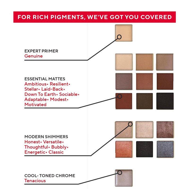 Mirabella - True To You Neutral Eye Makeup Palette, 17 Matte & Shimmer Neutral Eyeshadow Palette, Talc-Free Eyeshadow with 1 Primer Included, Highly Pigmented Eye Makeup, Nude