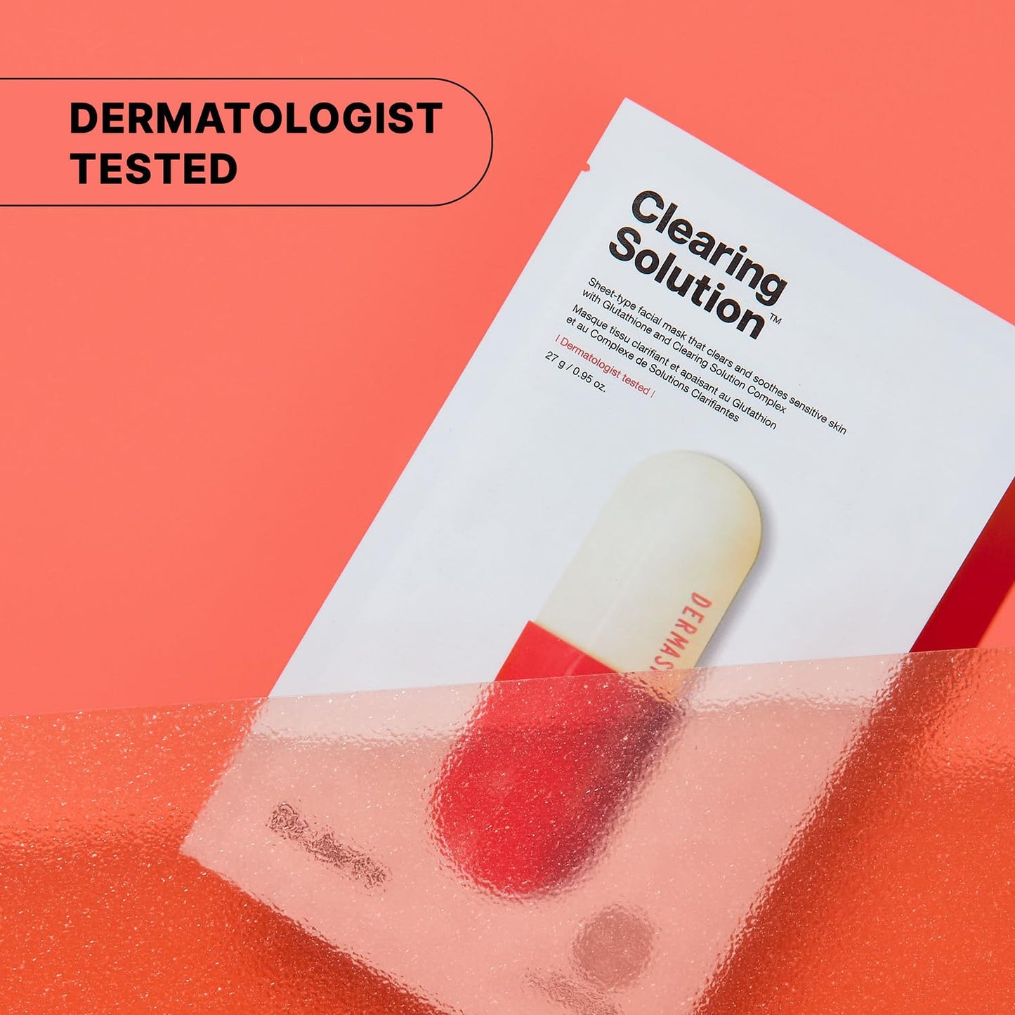 Dr.Jart+ Dermask Micro Jet Clearing Solution Korean Face Mask | Sheet Mask | Calms, balances & revitalizes skin | Korean Skin Care | Travel Size, 1 Pack