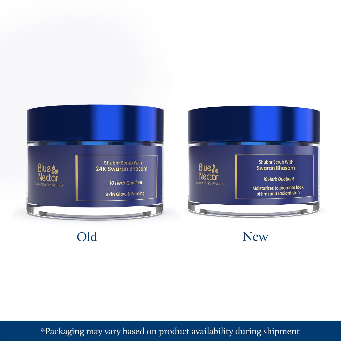 Blue Nectar Gold Face Scrub for Glowing Skin | Cleanser & Exfoliating Scrub with Aloe Vera, Walnut & Kumkumadi for Men & Women | Ayurvedic Tan Removal (12 Herbs, 1.7 Oz)
