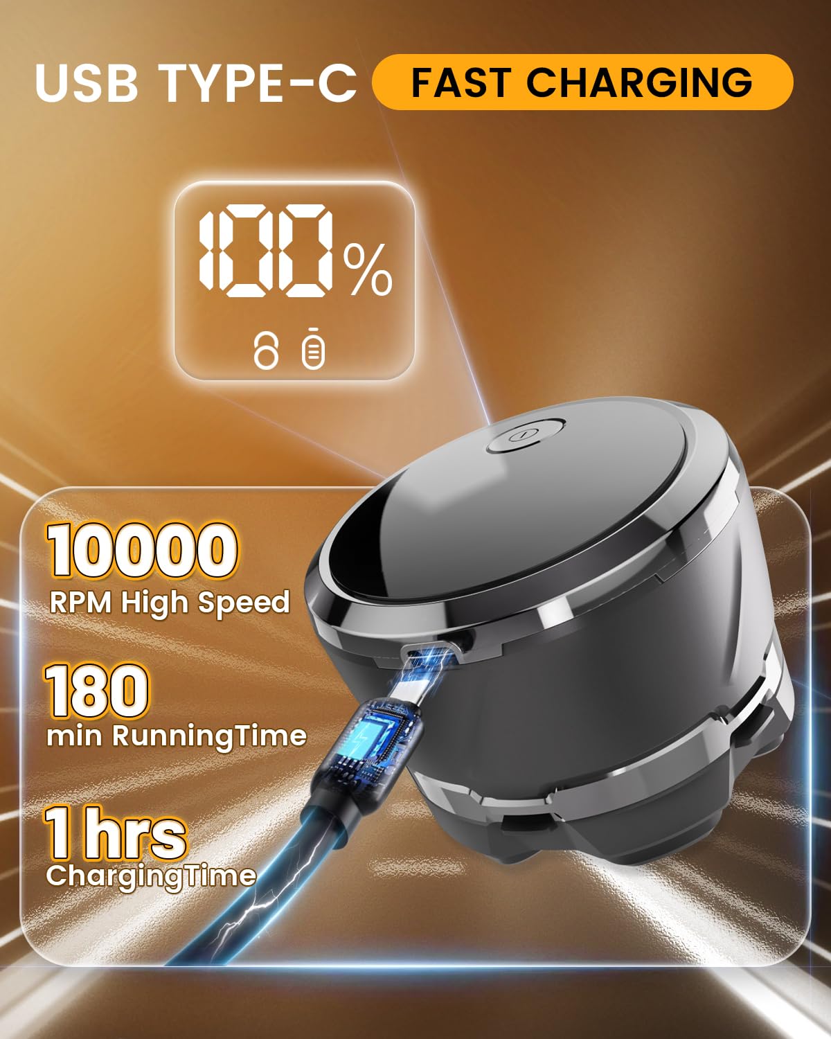 Head Shavers for Men, 2025 Upgraded 6D Flexible Head Shavers for Bald Men, IPX8 Waterproof, Wet/Dry Electric Shaver, Rotary Shaver with LED Display, USB-C Bald Razor with Travel Lock, Black&Grey