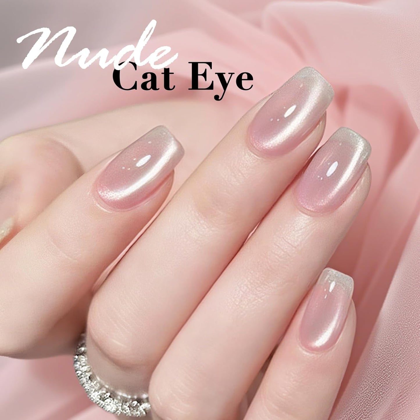 Cat Eye Nail Polish - Quick Dry Nude Glitter Lacquer | Salon-Quality Shine for Women & Girls
