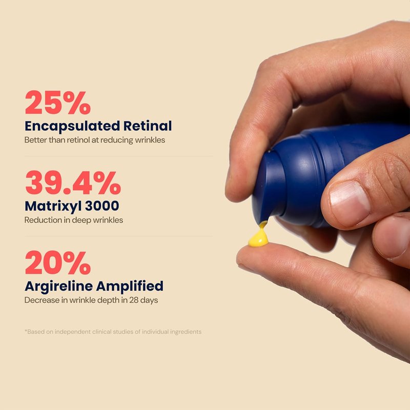 Strive Anti-Aging Retinal Serum | 0.1% Retinaldehyde, 10% Peptides, 2% Vitamin C - Brightening & Firming - 30mL