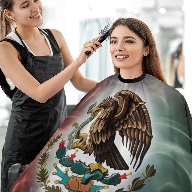 KUYT Mexican Flag Professional Barber Cape - Polyester Hair Cutting Salon Cape - Water Stain Resistant - Anti-Static - 56.766.9 Inch (1 Pack)