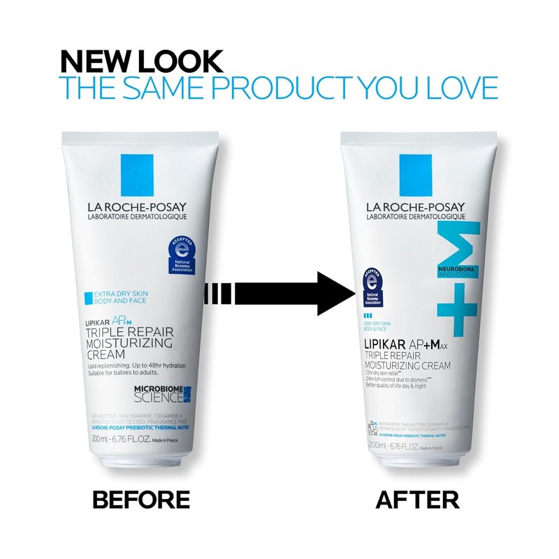 La Roche-Posay Lipikar AP+MAX Moisturizing Body Cream - Repairing Lotion for Dry Skin with Shea Butter & Niacinamide | Gentle Formula for Sensitive Skin