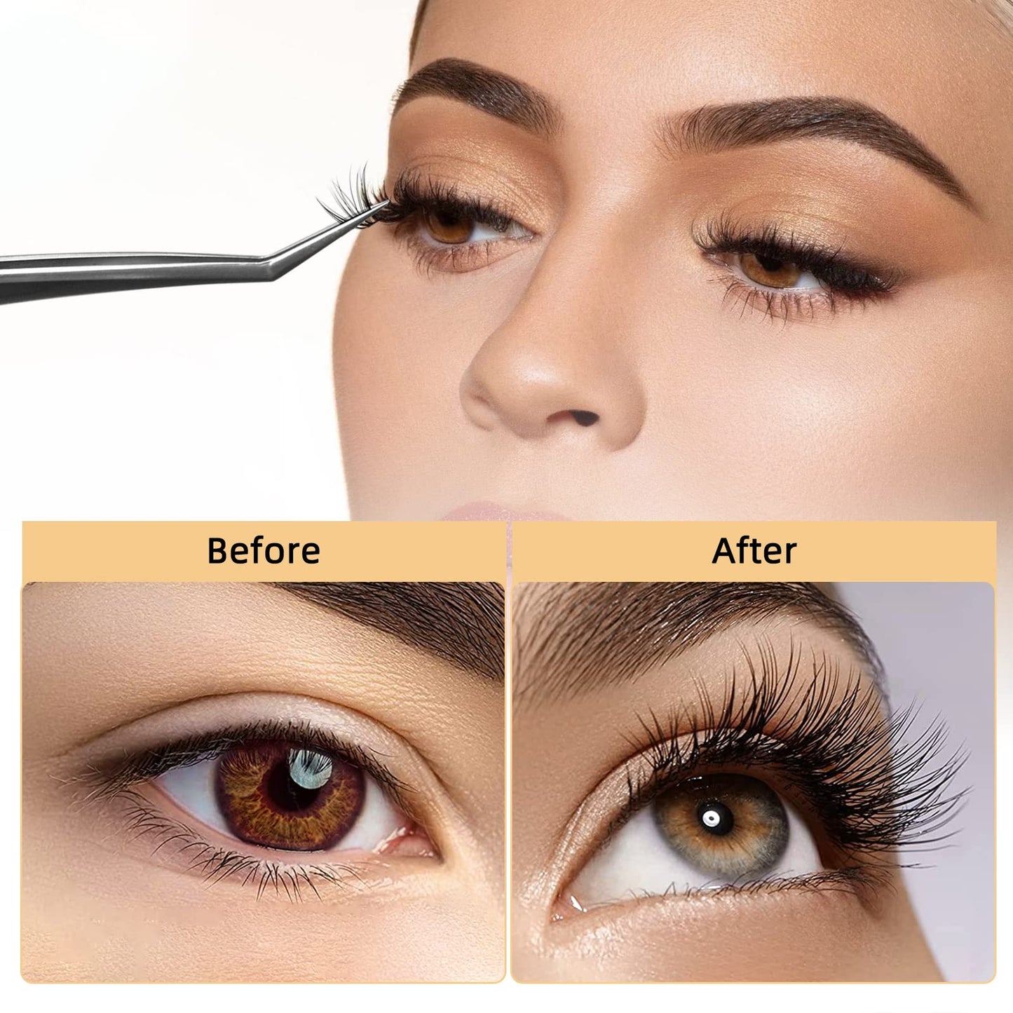 QUEWEL DIY Lash Extension Kit 240 Pcs Lash-Clusters-Kit, Eyelash Clusters Applicator Tool, Super Hold Cluster Lashes Bond and Seal, Clusters Eyelash Glue Remover Easy to Use at Home(10D+20D)