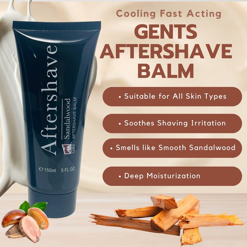 G.B.S GENTS Premium Men's Shaving Kit - 5PC Complete Set with Shave Brush, Sandalwood Aftershave, No.84 Cologne & Ceramic Bowl - Gift Set for Men
