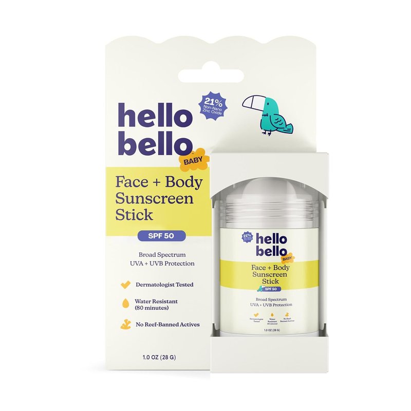 Hello Bello Baby SPF 50 Mineral Sunscreen Stick - Water Resistant Broad Spectrum UVA/UVB Protection | 1oz