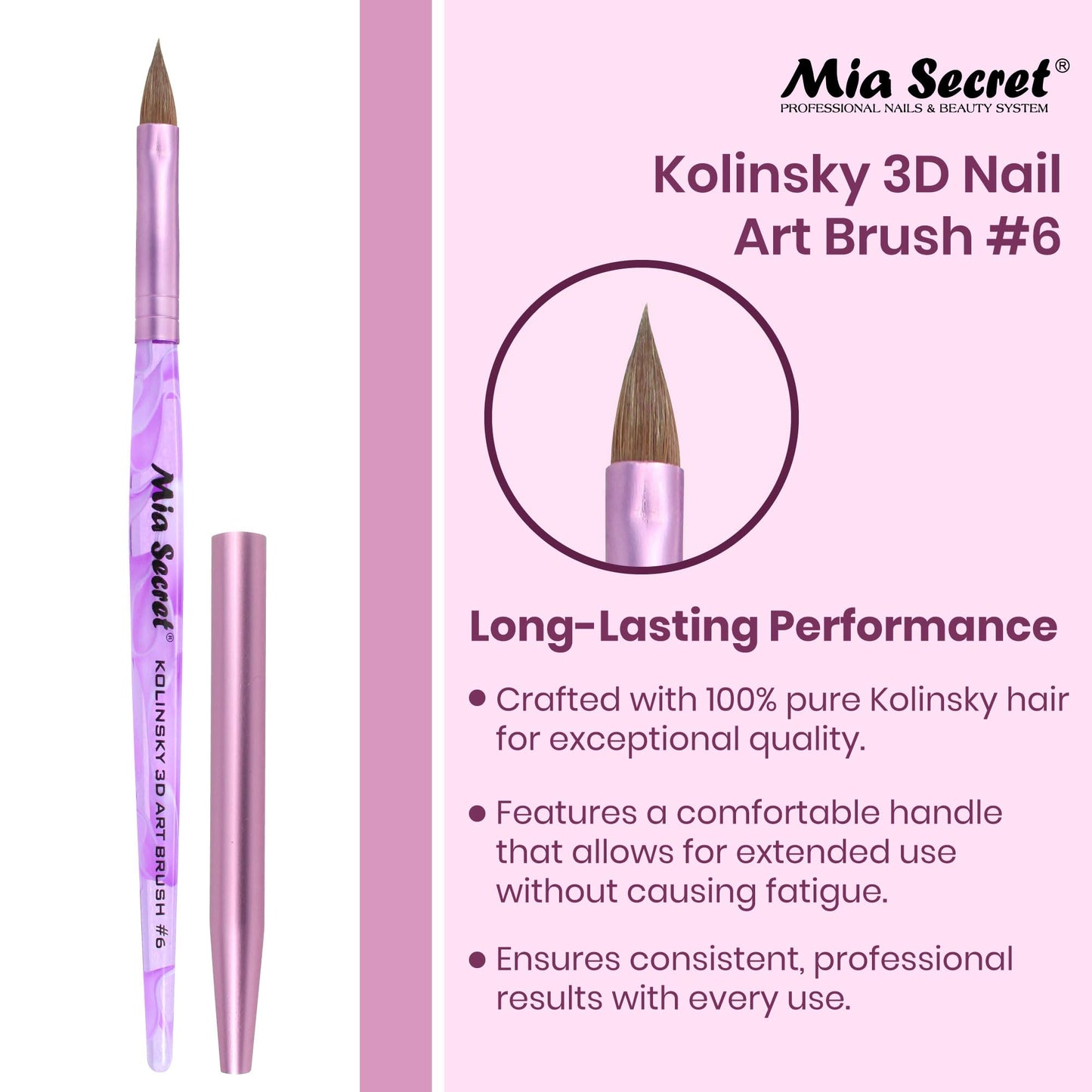 Nail Brushes with Kolinsky Squirrel Hair by Mia Secret Store