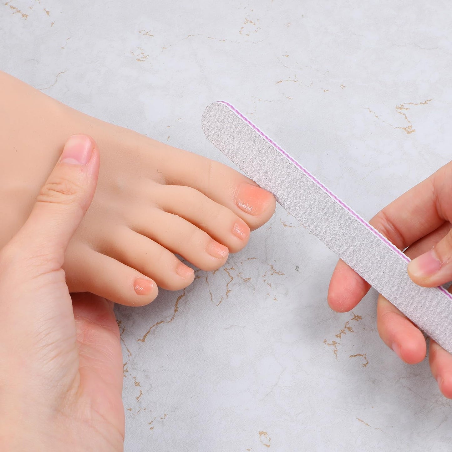 200 Pcs Nail Files, 100/180 Grit Double Sided Emery Boards, Reusable Washable Nail Files for Acrylic Natural Gel Nails, Professional Manicure Pedicure Tools for Home Salon