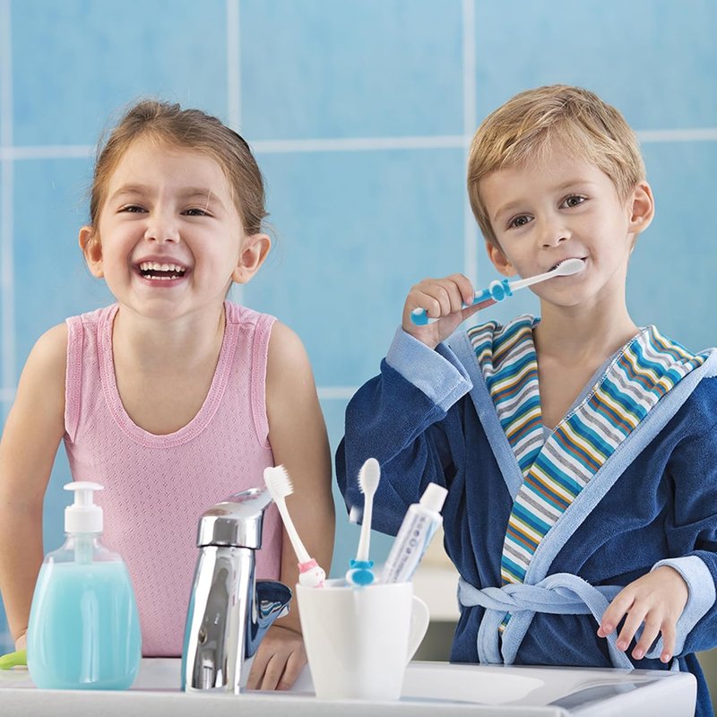 Gisdo Disposable Kids Toothbrushes Individually Wrapped Bulk, 100 pcs Toddler Kids Toothbrush for Age 2+ Children Toothbrush Set Soft Toothbrushes for Kids Boys Girls