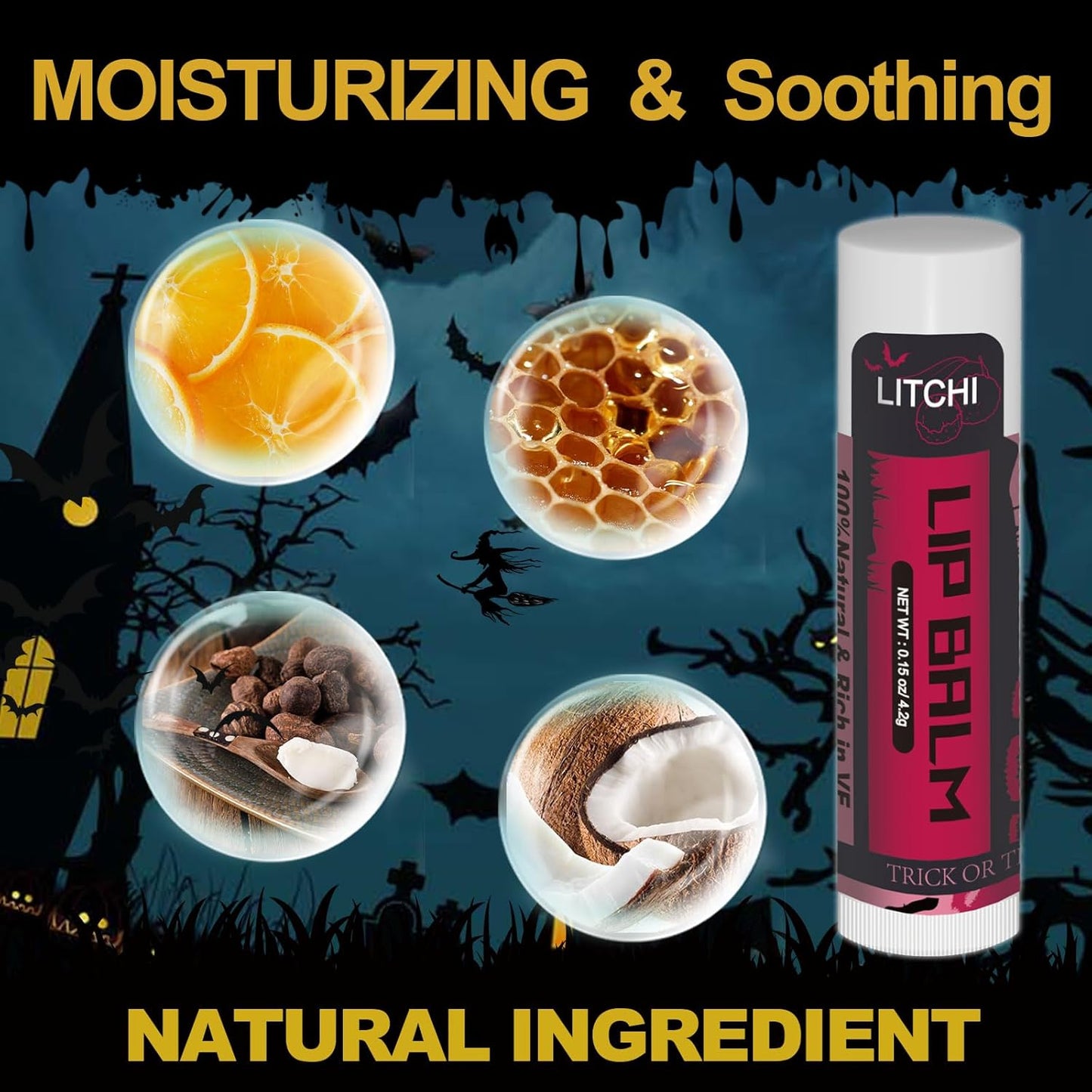 Yopela Halloween Lip Balm Set - 76 Packs of 18 Flavors | Moisturizing Chap Stick for Men, Women & Kids