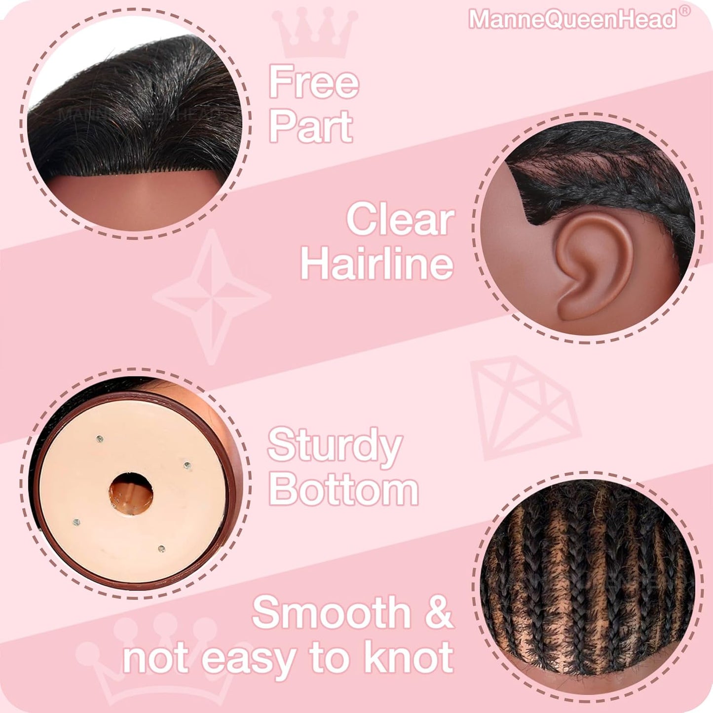 Mannequin Head - 16'' Human Hair Cosmetology Manikin Doll for Braiding & Styling | Tripod Included