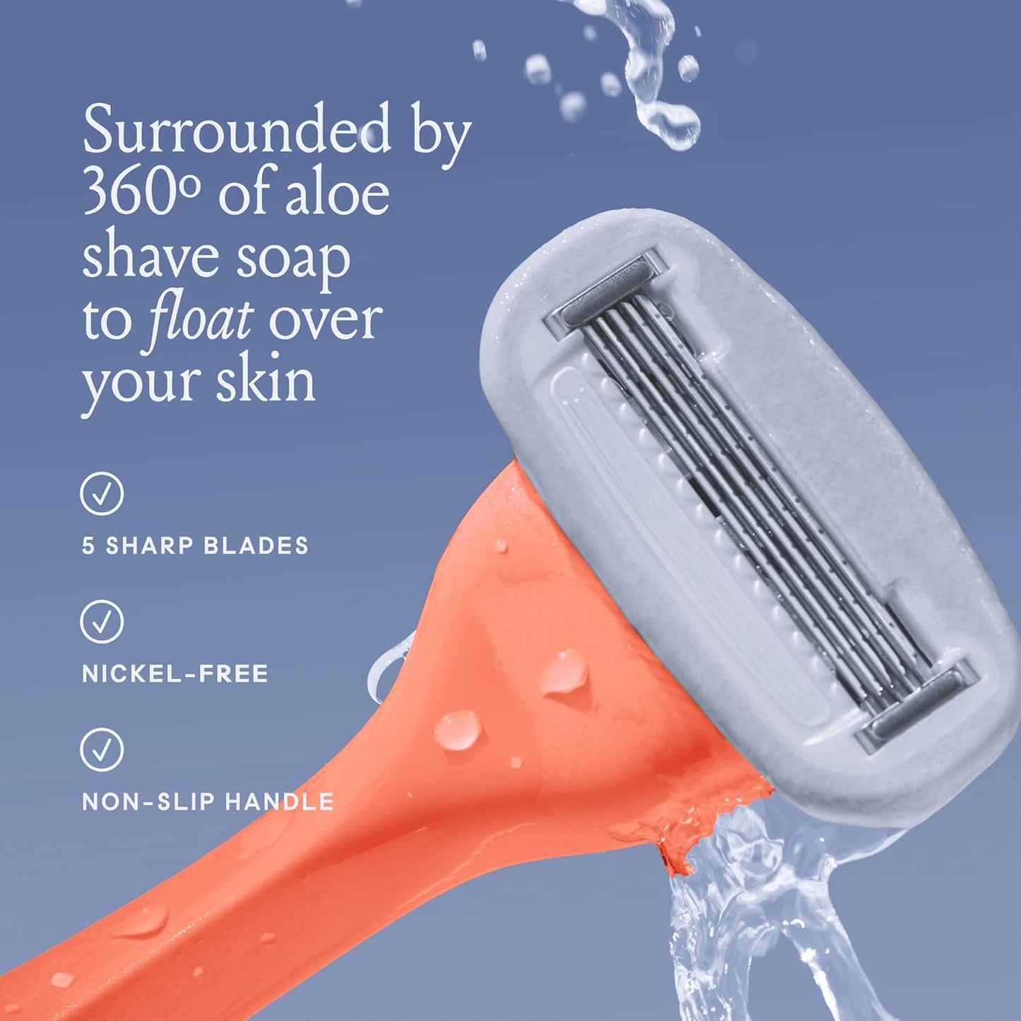 Billie Women's Razor Shave Kit - 5-Blade Razors + Magnetic Holder | Malibu Color
