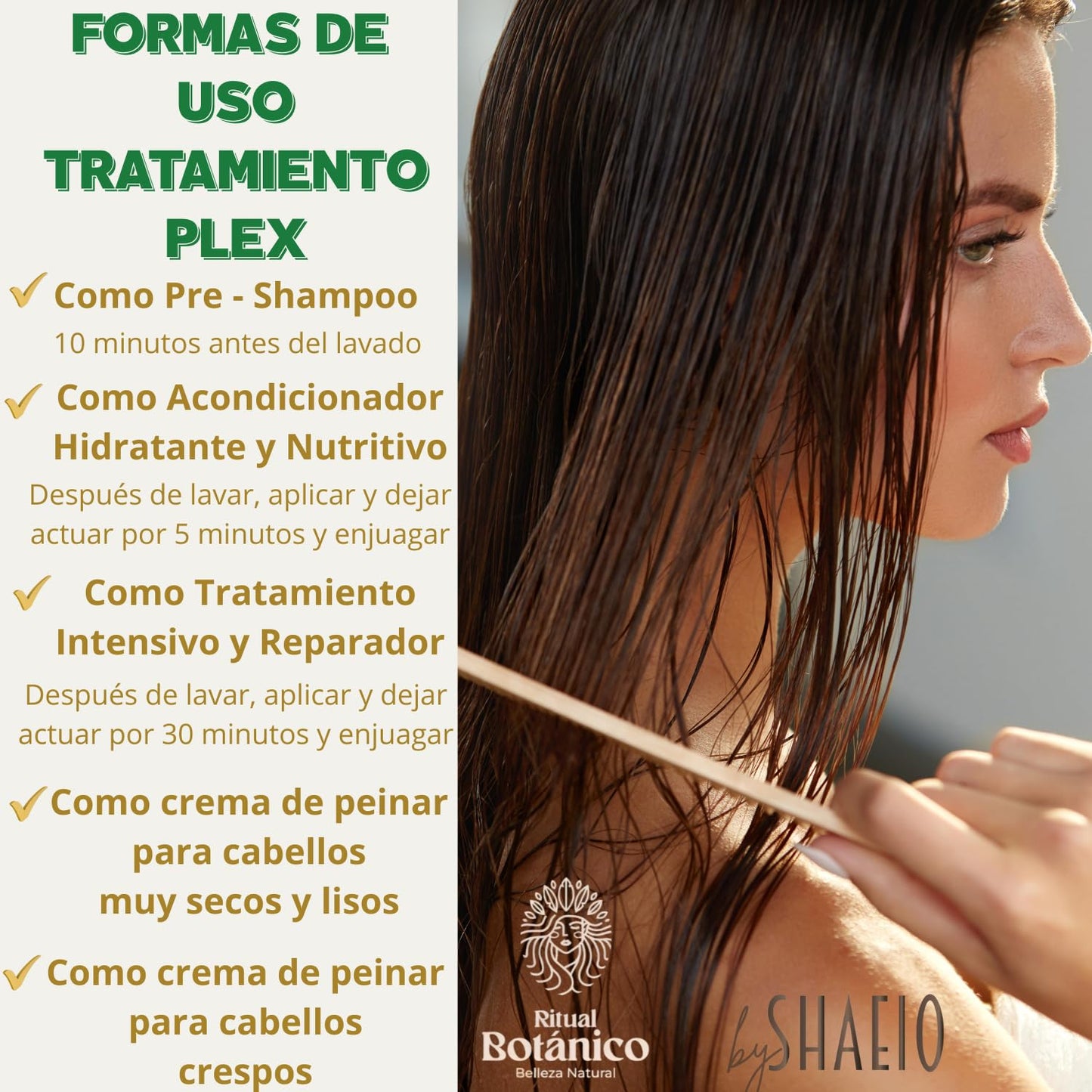 RITUAL BOTANICO KIT2 Acelerador de Crecimiento y Ultrareparador S.O.S. Shampoo de Romero + Tratamiento Intensivo PLEX con Banano y Aguacate 100% Colombiano