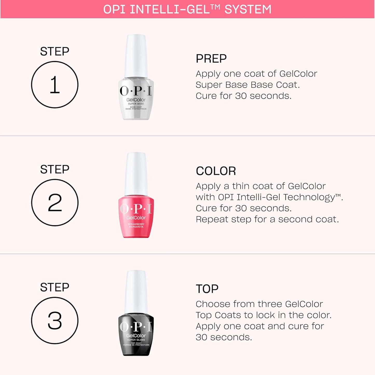 OPI GelColor LED Cure Gel Nail Polish - White, Gray & Black Shades | Long-Lasting, Vegan Formula | 0.5 Fl Oz